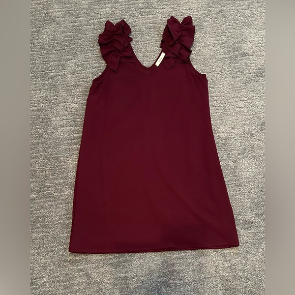 Entro Burgundy Ruffle Mini Dress - Picture 3 of 7